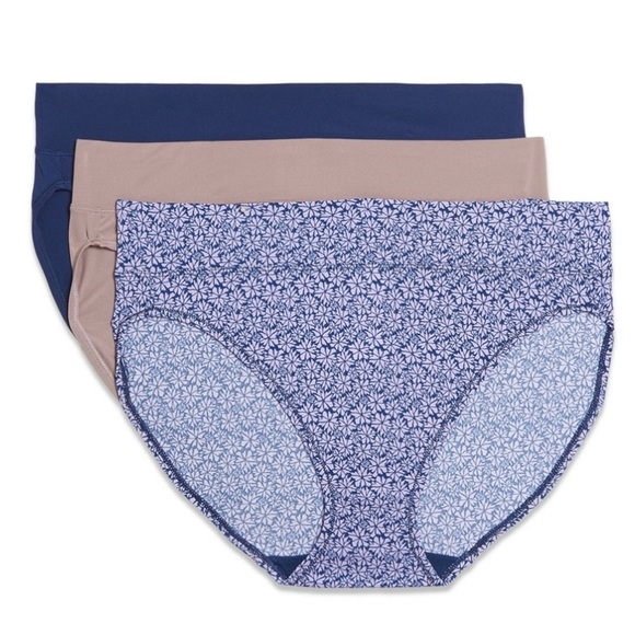 Warners® Blissful Benefits Dig-Free Comfort Waistband Microfiber Hi-Cut 3-Pack - Picture 2 of 5